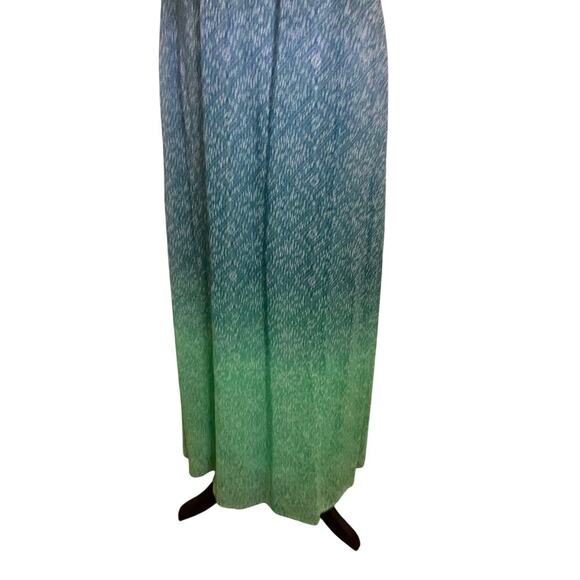 OLD NAVY OMBRE DRESS MAXY STRAPLESS SZ S BLUE GREEN WAVY RUCHED BEACHY AESTHETIC - Picture 7 of 15